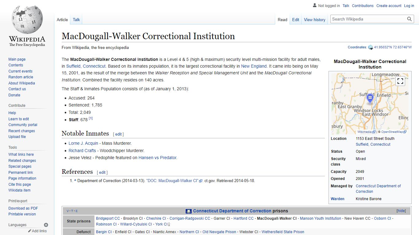 MacDougall-Walker Correctional Institution - Wikipedia